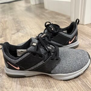 Nike Black and Gray Sneakers with Pink Highlights